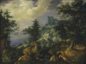 Travelling Prints: Tyrolean Landscape (The Flight into Egypt), 1606. Creator: Roelandt Savery