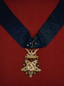 Star Pattern Prints: U. S. Army Medal of Honor with neck band, between 1941 and 1945. Creator: Unknown