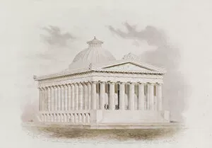 U. S. Custom House, New York (perspective), 1834. Creators: Ithiel Town