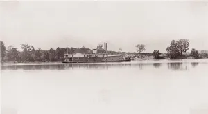 Gunboat Prints: U. S. Gunboat at Kingston Gap, 1861-65. Creator: Unknown