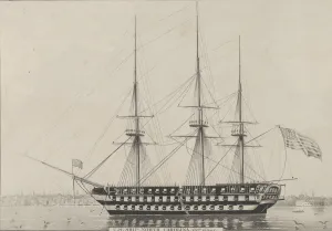 Nathaniel Prints: U. S. Ship North Carolina, 102 Guns, 1843. 1843. Creator: Nathaniel Currier
