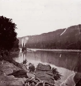 George Norman Prints: U. S. Transport in Rapids, Tennessee River / The Suck - Tennessee River below Chattanooga