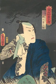 Tattoo Prints: Udeno Kisaburo Dries His Neck at Night, 1854 (year of the H