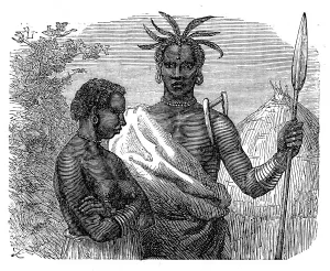 Rowlands John Prints: Ugogo man and woman, 1872. Creator: Unknown
