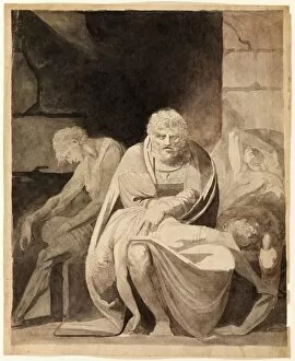 Henry Fuseli Gallery: Ugolino and His Sons Starving to Death in the Tower, 1806. Creator: Henry Fuseli