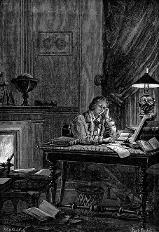 UJJ Leverrier, French astronomer calculating the position of the planet Neptune in 1846 (1881) UJJ Leverrier, French astronomer calculating the position of the planet Neptune in 1846 (1881)