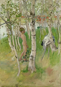 Ulf. Nude Boy among Birches, c.1898. Creator: Carl Larsson