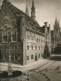 Tubingen Prints: Ulm. Town - Hall - Cathedral Tower, 1931. Artist: Kurt Hielscher