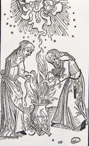 Ulrico Molitor Grabado De Su Obra tratado De Las Mujeres Maleficas Llamadas