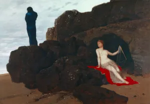 Calypso Collection: Ulysses and Calypso, 1882. Creator: Bocklin, Arnold (1827-1901)