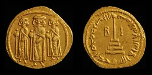 Numismatics Prints: Umayyad gold Dinar of Abd al-Malik ibn Marwan, ca 691. Creator: Numismatic, Oriental coins
