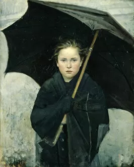 Russian Painting Of 19th Cen Collection: The Umbrella, 1883. Artist: Bashkirtseva, Maria Konstantinovna (1860-1884)