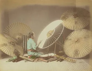 Making Prints: Umbrella Maker, 1870s-1890s. Creator: Kusakabe Kimbei