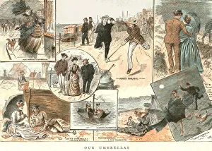 Humorous Prints: Our Umbrellas, 1886. Creator: Unknown