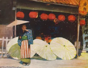 Umbrellas and Commerce, c1887, (1901). Artist: Mortimer L Menpes