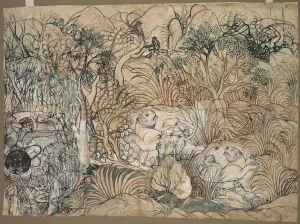 Kota Prints: Umed Singh of Kota Hunting Lions, c. 1785-1790. Creator: Unknown