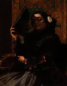 Oil On Board Prints: Una Maja Bonita, 1856. Creator: John Phillip