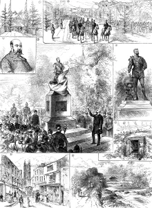 Sir Joseph Edgar Boehm Prints: Uncovering the Sir Francis Drake statue at Tavistock, 1883. Creator: Unknown
