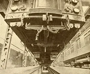 Railway Car Prints: Under the Underground: Beneath a District Railway Electric Car, 1930. Creator: Unknown