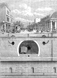 Water Amenities Prints: Underground works at the junction of Hampstead-Road