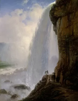 Underneath Niagara Falls, 1862. Creator: Joachim Ferdinand Richardt