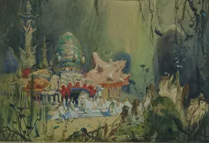 Underwater Kingdom. Stage design for the opera Rusalka by A. Dargomyzhsky, 1884