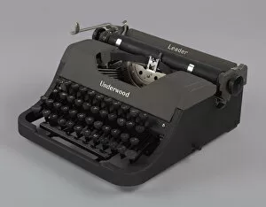 Cassius Clay Gallery: Underwood typewriter and case, ca. 1950. Creator: Underwood Typewriter Company