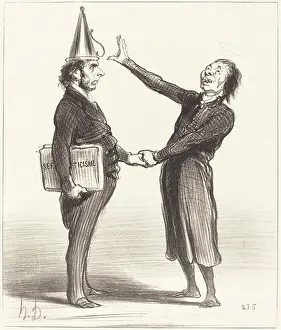 Hand Gestures Prints: Une alliance, 19th century. Creator: Honore Daumier
