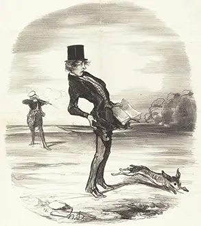 Incident Prints: Une charge deplacee, 1845. Creator: Honore Daumier