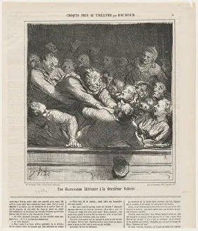 Attack Prints: Une discussion litteraire a la deuxieme Galerie, 1864. Creator: Honore Daumier