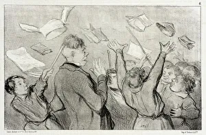 Shocked Prints: Une Émeute, 1845. Creator: Honore Daumier