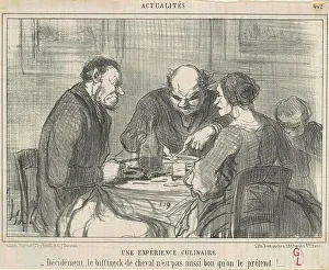 Dining Chair Prints: Une expèrience culinaire, 19th century. Creator: Honore Daumier