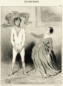 Domestic Chore Prints: Une femme comme moi...remettre un bouton?... 1844. Creator: Honore Daumier
