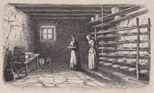 Jacque Prints: Une fromagerie; from Magasin Pittoresque, ca. 1852. Creator: Charles Tamisier