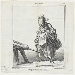 Diplomatic Prints: Une garde-malade un peu naive, 1868. Creator: Honore Daumier