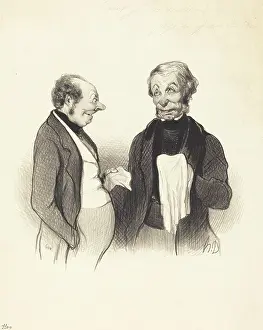 Correspondence Prints: Une heureuse nouvelle, 1844. Creator: Honore Daumier