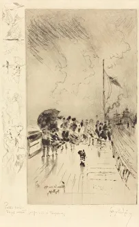 Lix Hilaire Buhot Prints: Une Jetee en Angleterre (A Pier in England), 1879. Creator: Felix Hilaire Buhot