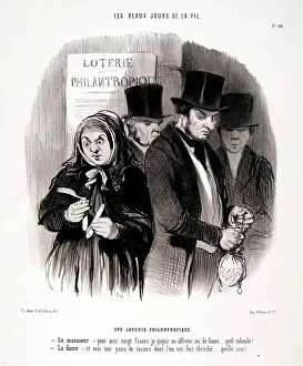 Disappointed Prints: Une Loterie Philantropique, 1845. Creator: Honore Daumier