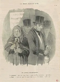 Les Beaux Jours De La Vie Prints: Une loterie philantropique, 19th century. Creator: Honore Daumier