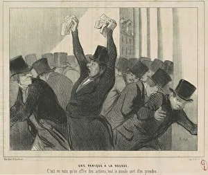 Investment Prints: Une Panique a la Bourse, 19th century. Creator: Honore Daumier