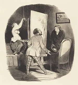 Position Prints: Une position difficile, 1847. Creator: Honore Daumier