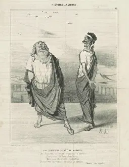 Predicting Prints: Une rencontre de joyeux augures, c1842. Creator: Honore Daumier