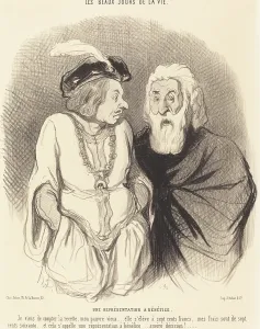 Loss Prints: Une Representation a Benefice, 1844. Creator: Honore Daumier