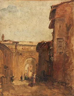 Ziem Felix Prints: Une rue à Florence, between 1846 and 1847. Creator: Felix Francois Georges Philibert Ziem