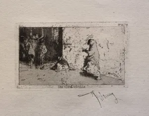 1838 1874 Prints: Une rue de Seville. Creator: Mariano Fortuny y Carbo (Spanish, 1838-1874)
