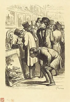 Auction Prints: Une Salle de l'hotel Drouot un jour d'exposition, 1862. Creator: Charles Maurand