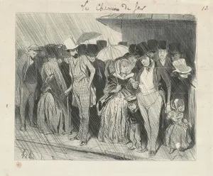 Postponed Prints: Une station infiniment trop prolongée, 19th century. Creator: Honore Daumier