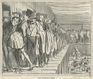 Croquis Dété Prints: Une visite aux bains, 19th century. Creator: Honore Daumier