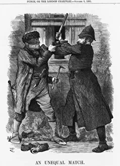 Knife Prints: An Unequal Match, 1881. Artist: Joseph Swain