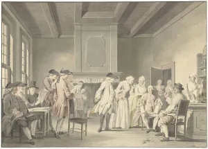 Tricorn Prints: The unexpected twins, 1763. Creator: Jacobus Buys